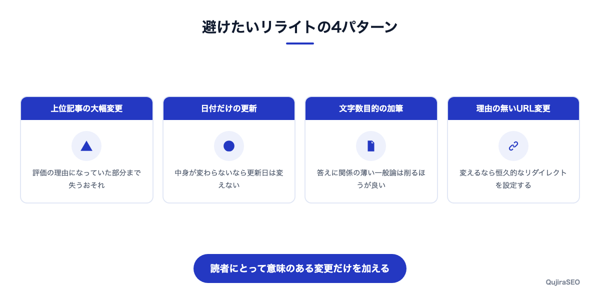 避けたいリライトの4パターン
